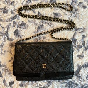 *sold* CHANEL Black WOC Gold Hardware